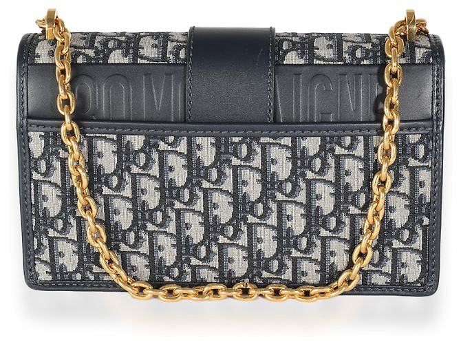 Borsa a catena 30 Montaigne in jacquard obliquo blu navy Christian Dior Beige - vista 2