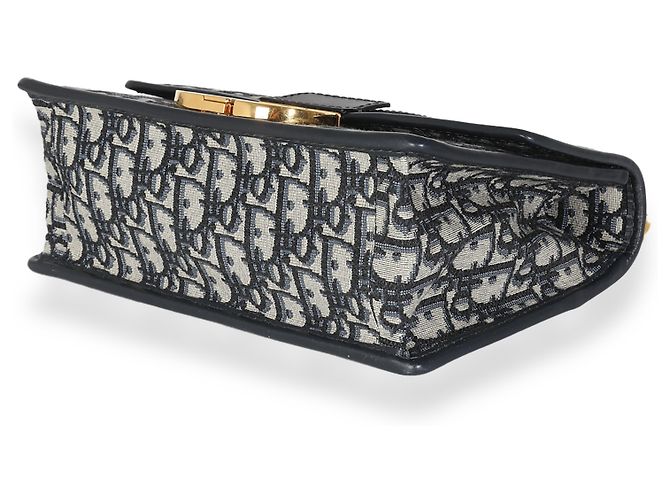 Borsa a catena 30 Montaigne in jacquard obliquo blu navy Christian Dior Beige - vista 6