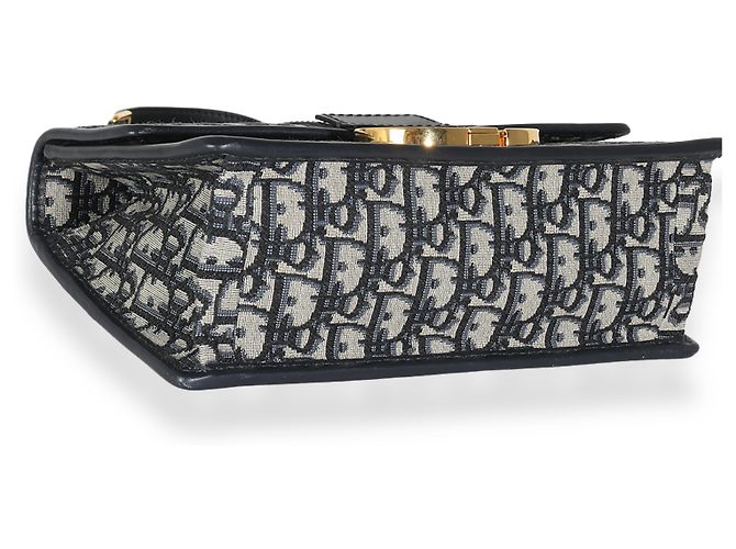 Borsa a catena 30 Montaigne in jacquard obliquo blu navy Christian Dior Beige - vista 7