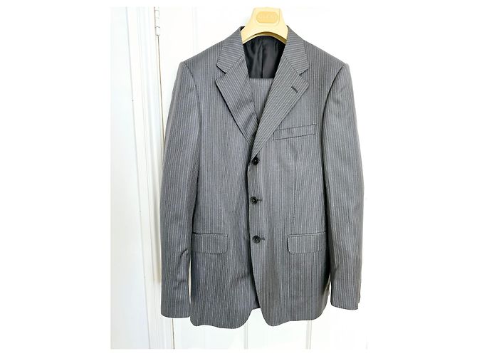 Completo Uomo Gucci Grigio Antracite Lana e Seta - vista 6