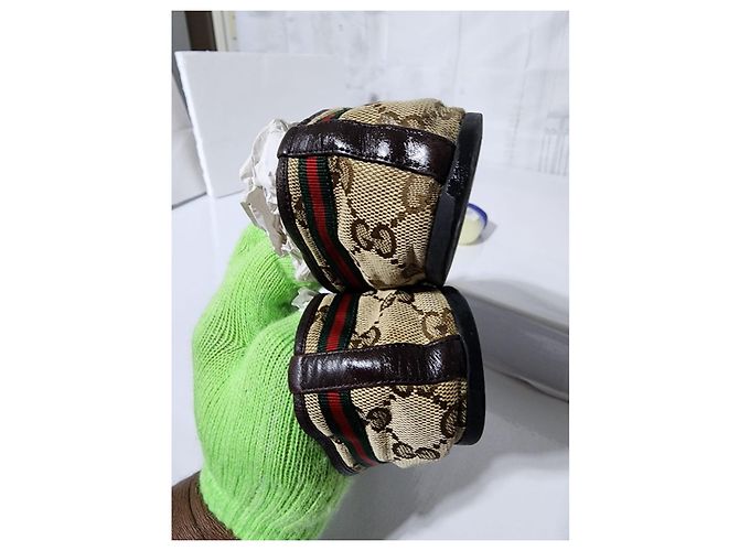 Bailarinas Gucci GG Canvas Web Bow Beige/Marrón Talla 36,5 Castaño - vista 3
