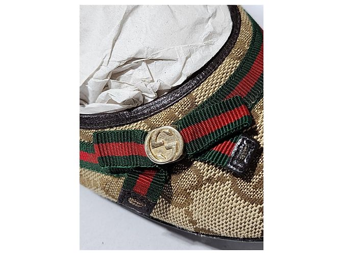 Bailarinas Gucci GG Canvas Web Bow Beige/Marrón Talla 36,5 Castaño - vista 4