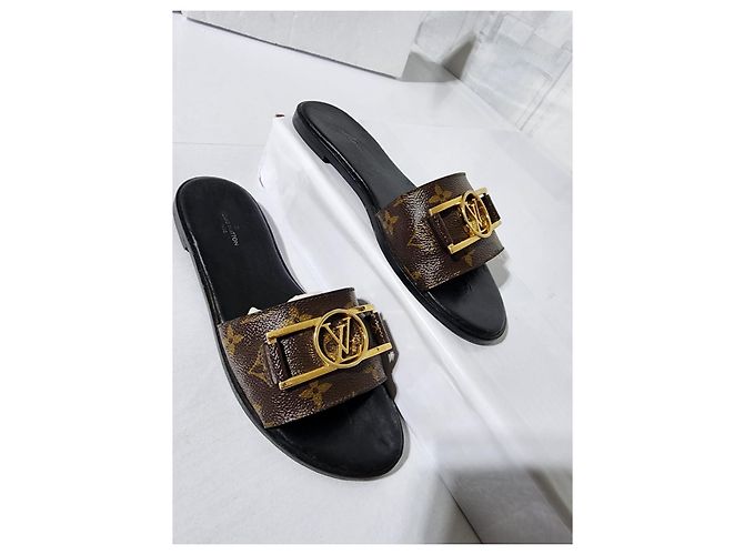 Louis Vuitton Lock it mule basso Marrone/Nero Taglia 38 - vista 10