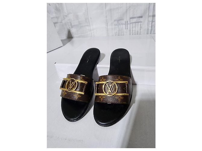 Louis Vuitton Lock it mule basso Marrone/Nero Taglia 38 - vista 11