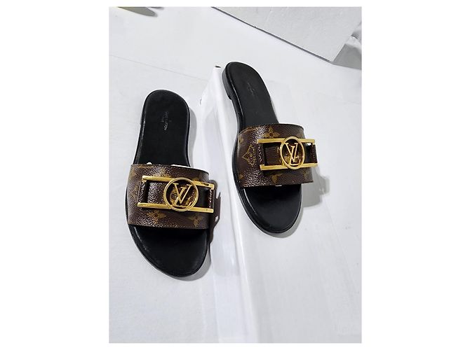 Louis Vuitton Lock it mule basso Marrone/Nero Taglia 38 - vista 12