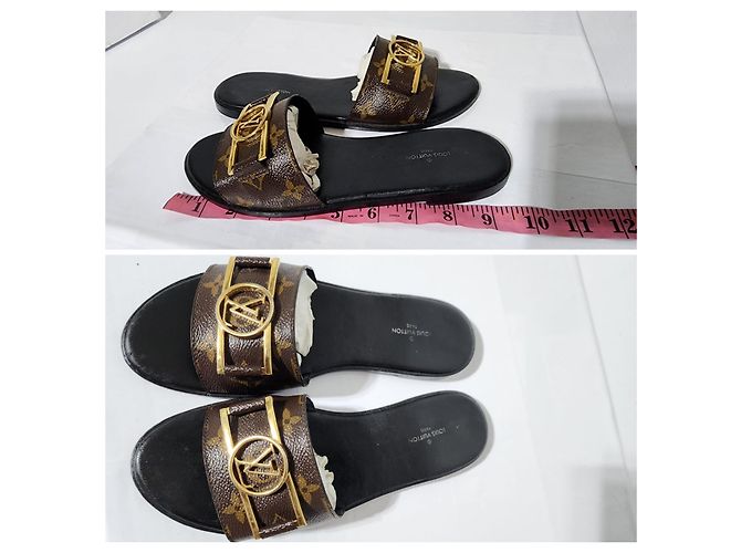Louis Vuitton Lock it mule basso Marrone/Nero Taglia 38 - vista 9