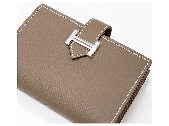 Portafoglio Mini Epsom Béarn di Hermès Grigio - vista 6
