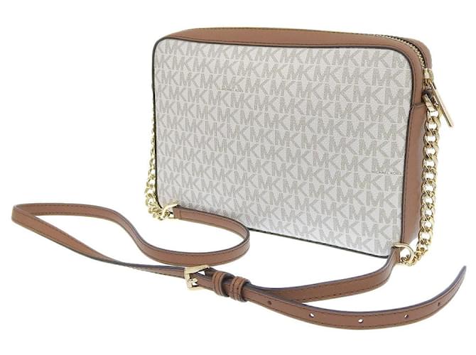 Borsa a spalla con logo Michael Kors Bianco/Marrone - vista 2