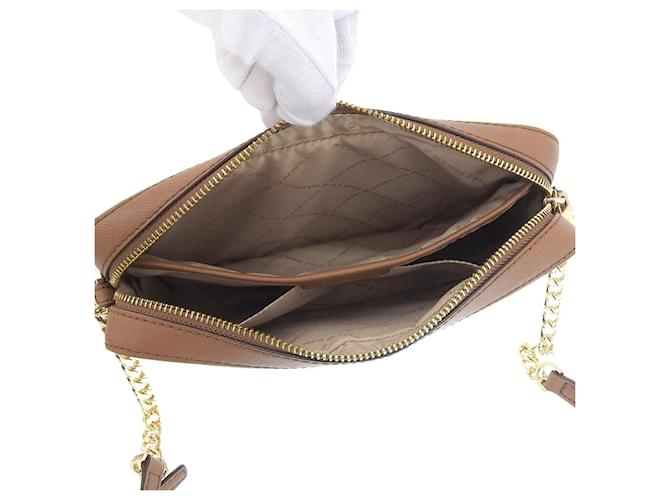Borsa a spalla con logo Michael Kors Bianco/Marrone - vista 3