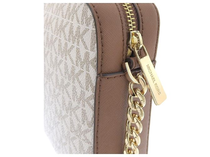 Borsa a spalla con logo Michael Kors Bianco/Marrone - vista 5