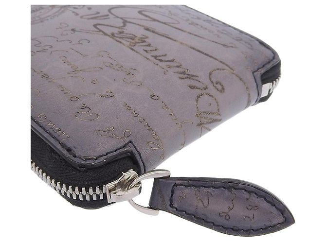 Autre Marque Berluti Calligraphy Leder Nylon Eco Handtasche Grau - Ansicht 6