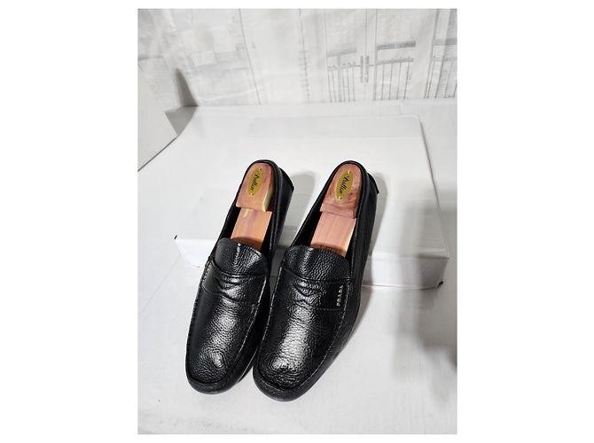 Mocassini in pelle Prada neri misura 10 Nero - vista 3