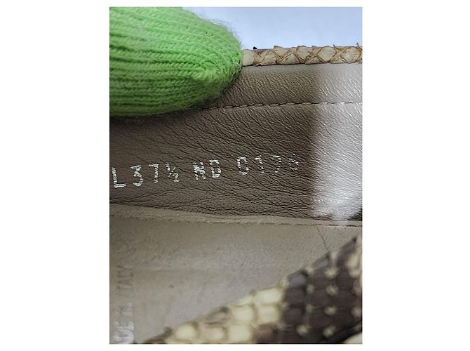 LOUIS VUITTON Mocassini Loafers Lock It Pelle di Serpente Taglia 37.5 - vista 10