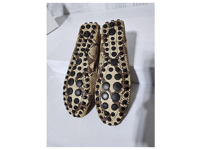LOUIS VUITTON Mocassini Loafers Lock It Pelle di Serpente Taglia 37.5 - vista 3