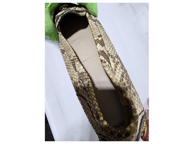 LOUIS VUITTON Mocassini Loafers Lock It Pelle di Serpente Taglia 37.5 - vista 4