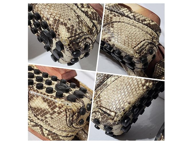 LOUIS VUITTON Mocassini Loafers Lock It Pelle di Serpente Taglia 37.5 - vista 6