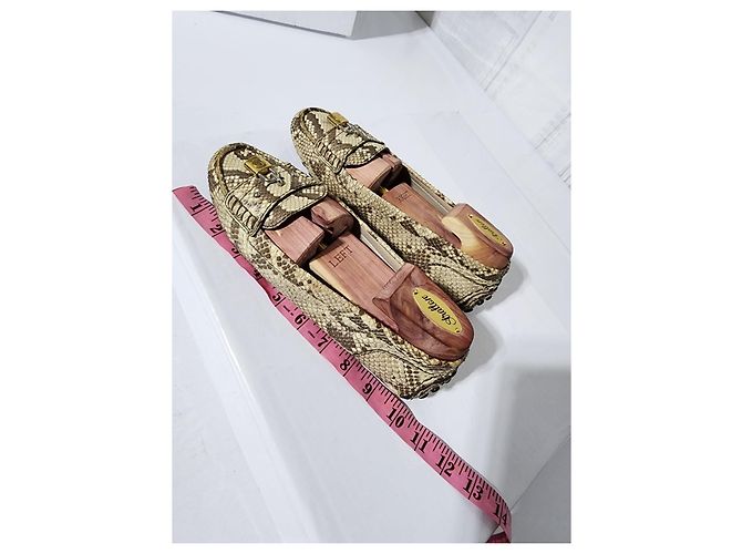 LOUIS VUITTON Mocassini Loafers Lock It Pelle di Serpente Taglia 37.5 - vista 9