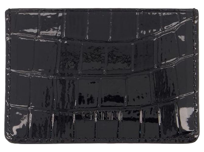 Ganni Bou Card Holder - Ganni - Synthetic Leather - Black - view 2