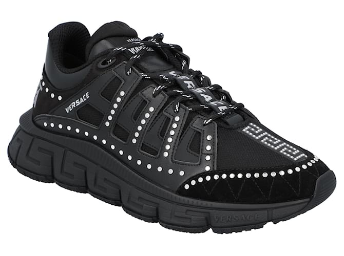 Versace Sneaker Trigreca con borchie Nero - vista 5