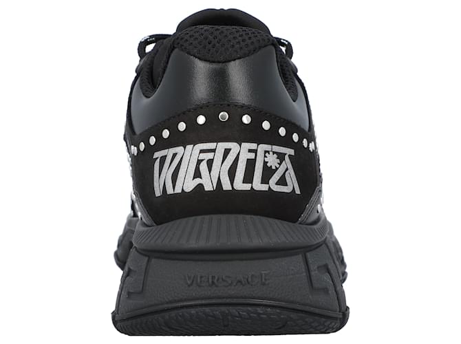 Versace Sneaker Trigreca con borchie Nero - vista 3
