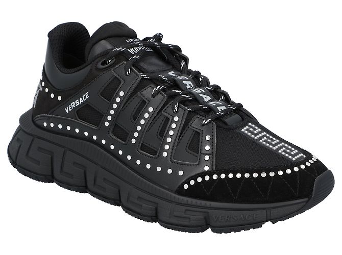Versace Sneaker Trigreca con borchie Nero - vista 5