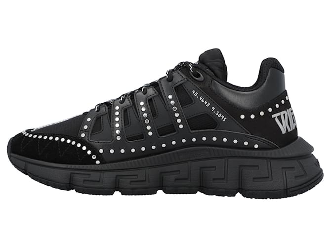 Versace Sneaker Trigreca con borchie Nero - vista 2