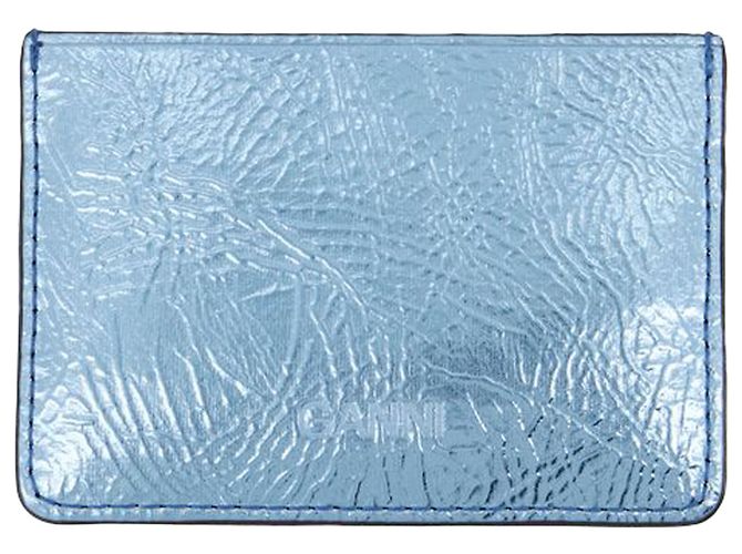 Ganni Bou Card Holder - Ganni - Synthetic Leather - Blue - view 2