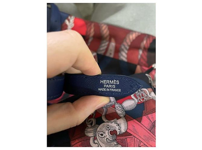 Borsa da città in seta stampata Hermès in seta e pelle multicolore - vista 14