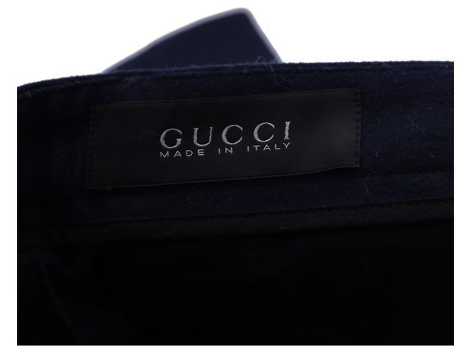 Gucci Anzughose mit elastischem Saum aus marineblauer Wolle - Ansicht 4
