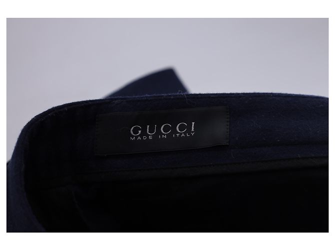 Gucci Anzughose mit elastischem Saum aus marineblauer Wolle - Ansicht 8