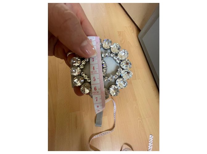 Cintura Chanel con Logo Doppio CC e Cristalli Argentata Argento - vista 4