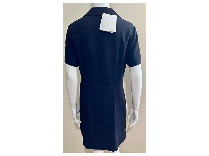 Diane Von Furstenberg DvF Rowan schwarze Krepphemdbluse, neu mit Etiketten - Ansicht 2