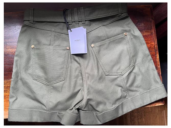 Short con logo Balmain Verde - vista 2