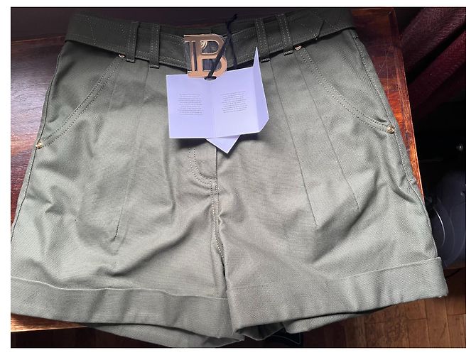 Short con logo Balmain Verde - vista 9