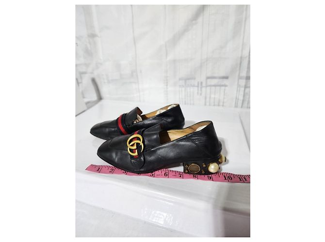 Gucci Peyton GG Sylvie Perlenbesetzter Loafer Schwarz Größe 37 - Ansicht 10