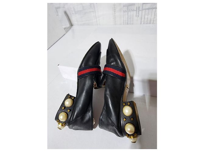 Gucci Peyton GG Sylvie Perlenbesetzter Loafer Schwarz Größe 37 - Ansicht 12