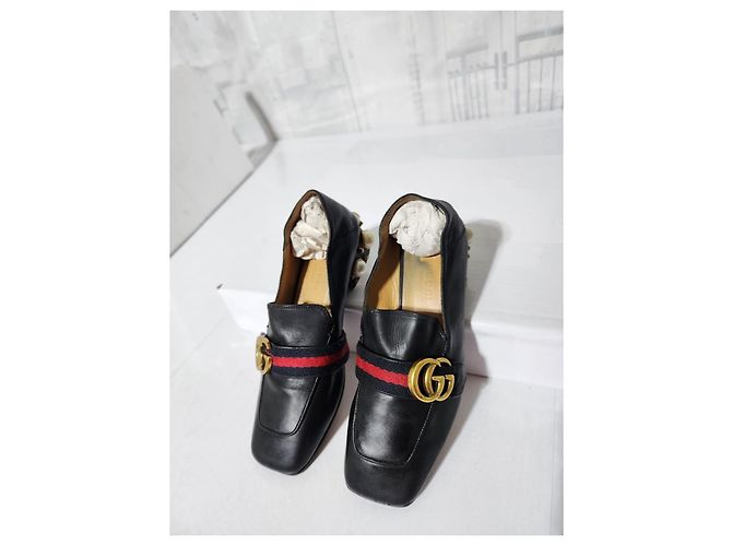 Gucci Peyton GG Sylvie Perlenbesetzter Loafer Schwarz Größe 37 - Ansicht 16