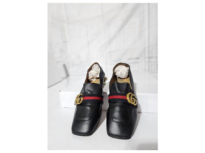 Gucci Peyton GG Sylvie Perlenbesetzter Loafer Schwarz Größe 37 - Ansicht 17