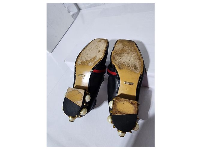 Gucci Peyton GG Sylvie Perlenbesetzter Loafer Schwarz Größe 37 - Ansicht 3