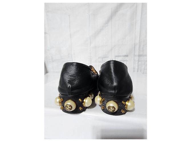 Gucci Peyton GG Sylvie Perlenbesetzter Loafer Schwarz Größe 37 - Ansicht 4