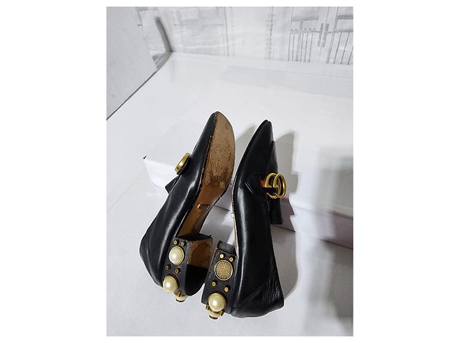 Gucci Peyton GG Sylvie Perlenbesetzter Loafer Schwarz Größe 37 - Ansicht 9