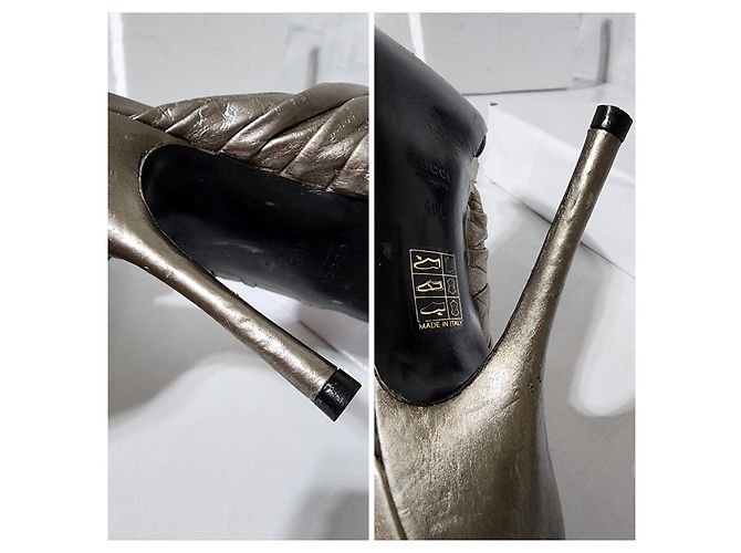 Zoccoli GUCCI Patent Hysteria Taglia 40C Marrone - vista 4