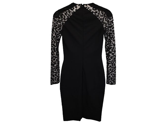 Stella Mc Cartney Vestido midi de rayón negro con patrón de encaje Stella McCartney - vista 2