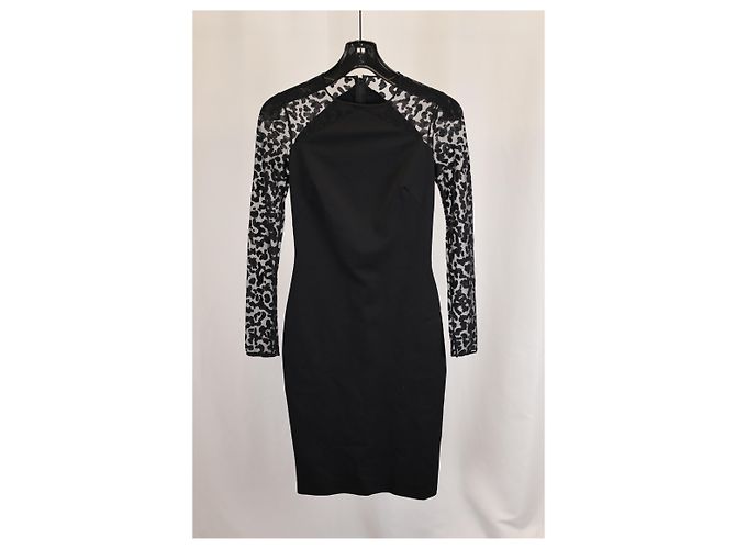 Stella Mc Cartney Vestido midi de rayón negro con patrón de encaje Stella McCartney - vista 4