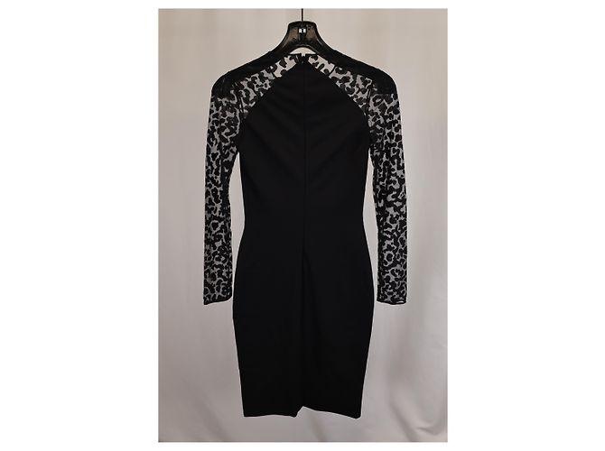 Stella Mc Cartney Vestido midi de rayón negro con patrón de encaje Stella McCartney - vista 5