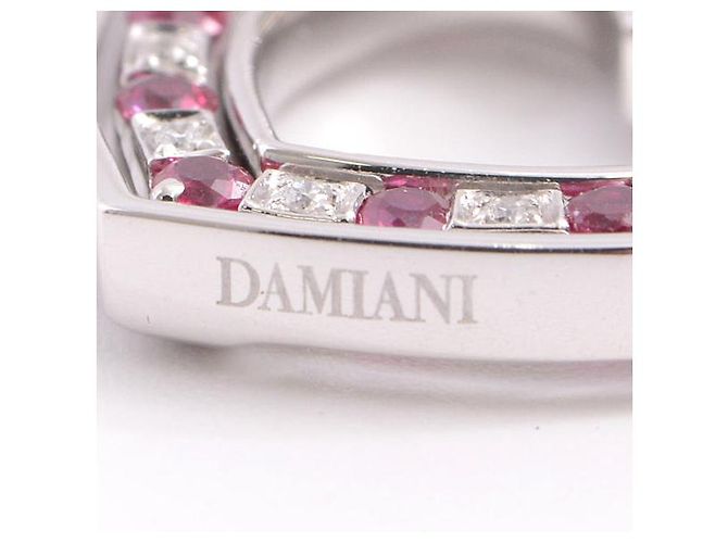 Autre Marque Collana a forma di cuore Belle Époque in oro bianco 18K con diamanti e rubini Damiani - vista 4