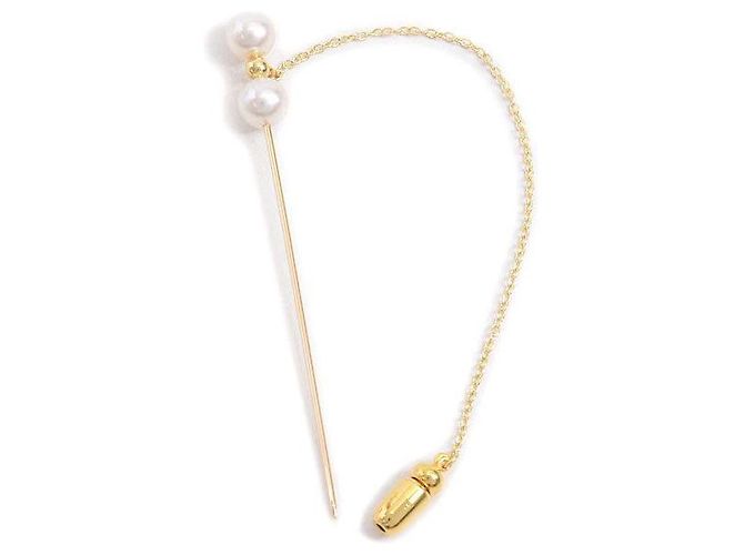 Spilla in perle 2P Mikimoto K18YG×GP 6.5mm-6.6mm D'oro - vista 2
