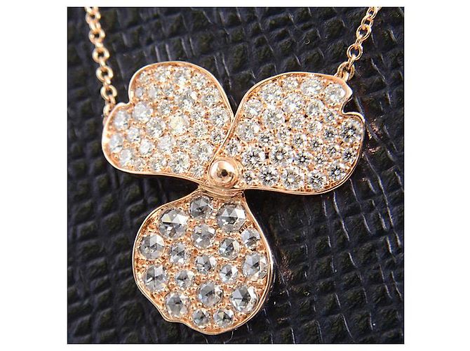 Tiffany & Co Tiffany 18K Roségold Papierblumen große Diamant-Halskette Golden - Ansicht 8