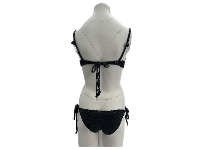 Autre Marque Sie hat mich einen Badeanzug T.International S aus Polyester tragen lassen Schwarz - Ansicht 2
