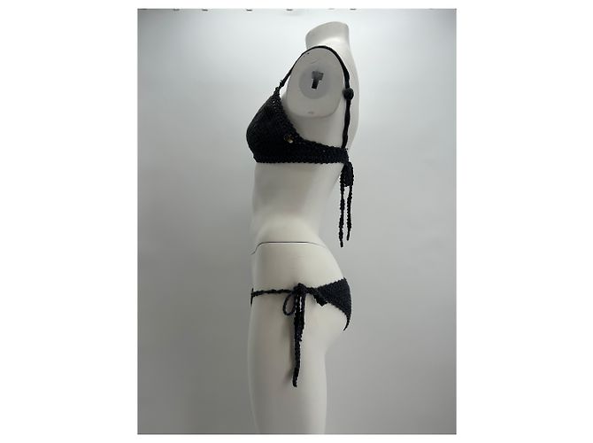 Autre Marque Sie hat mich einen Badeanzug T.International S aus Polyester tragen lassen Schwarz - Ansicht 4